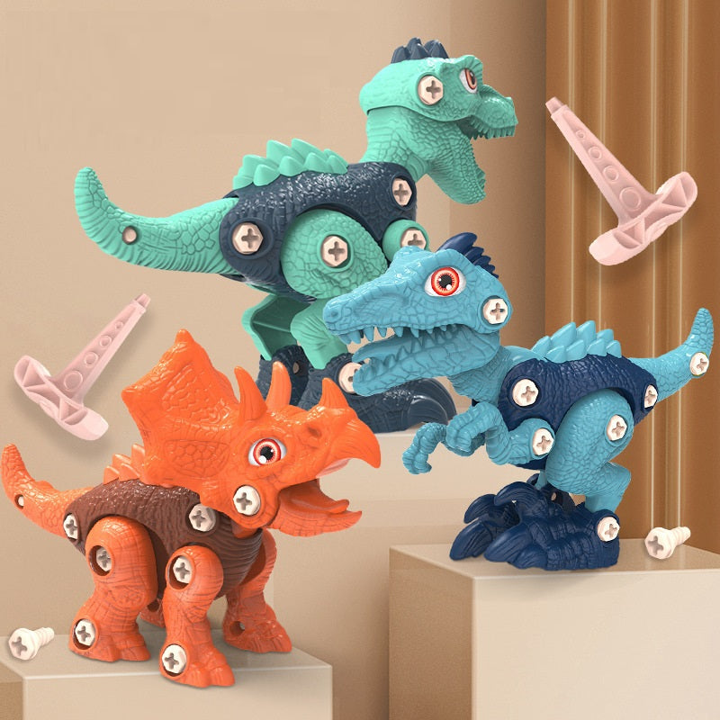 Children's DIY Detachable Dinosaur Model Assembled Blocks Screw Tightening Toys