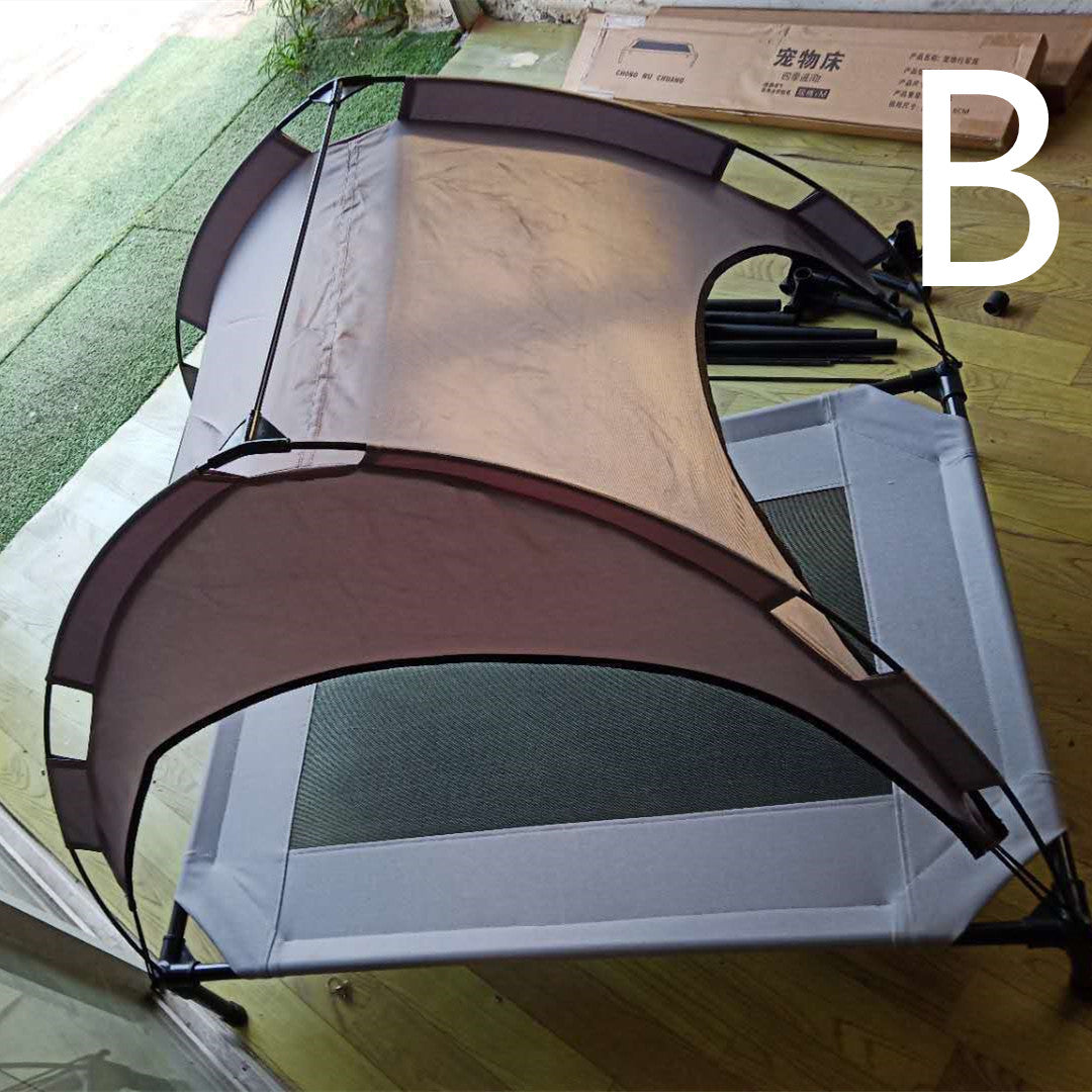 Tente d'extérieur pour animaux de compagnie : lit surélevé couvert, lit de camp, parasol
