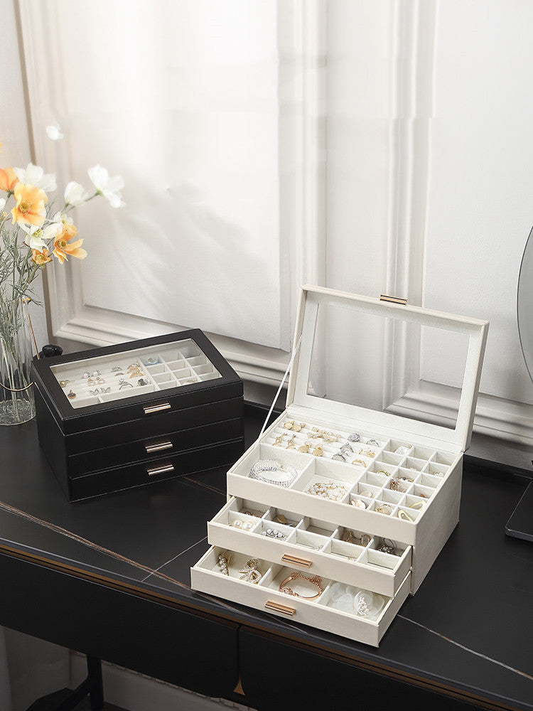 Multilayer Drawer Type Jewelry Transparent Storage Box