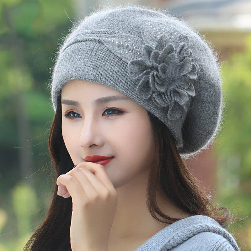 Ladies Plus Fleece Warm Earmuff Beret Hat