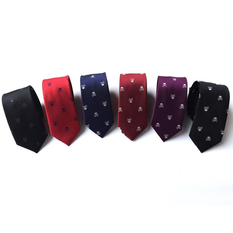 New 6cm Narrow Version Skull Head Halloween Tie