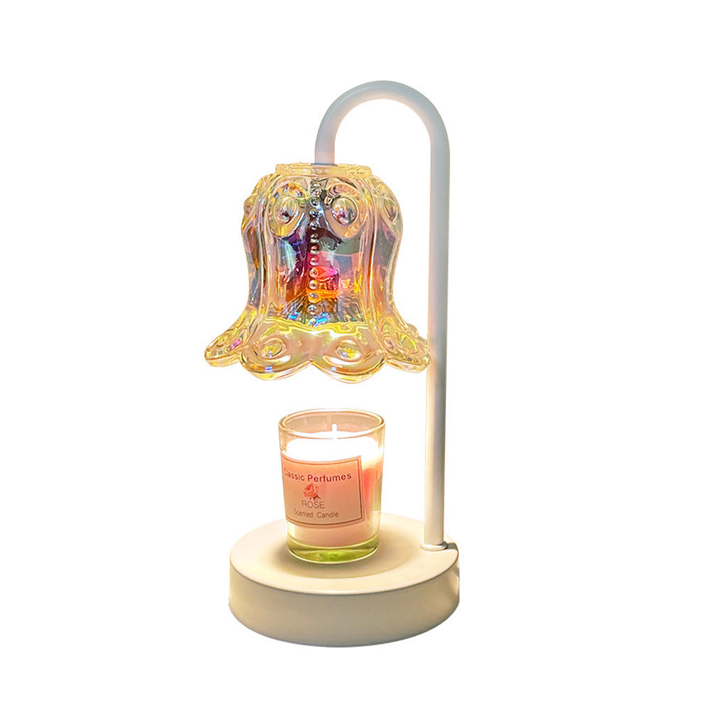 Lampe de chevet colorée en verre, lampe de chevet en cire pour chambre à coucher
