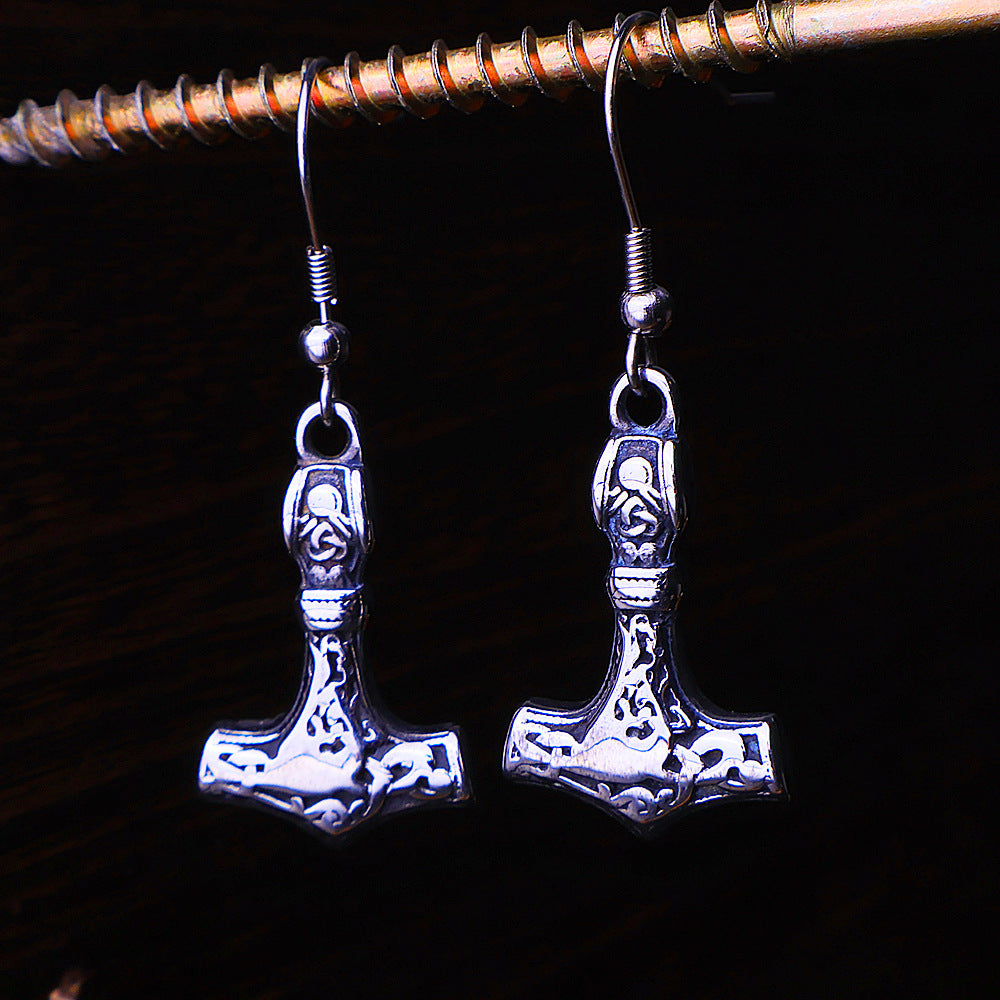 Boucles d'oreilles pendantes rune triangle pour hommes et femmes, à la mode et personnalisées