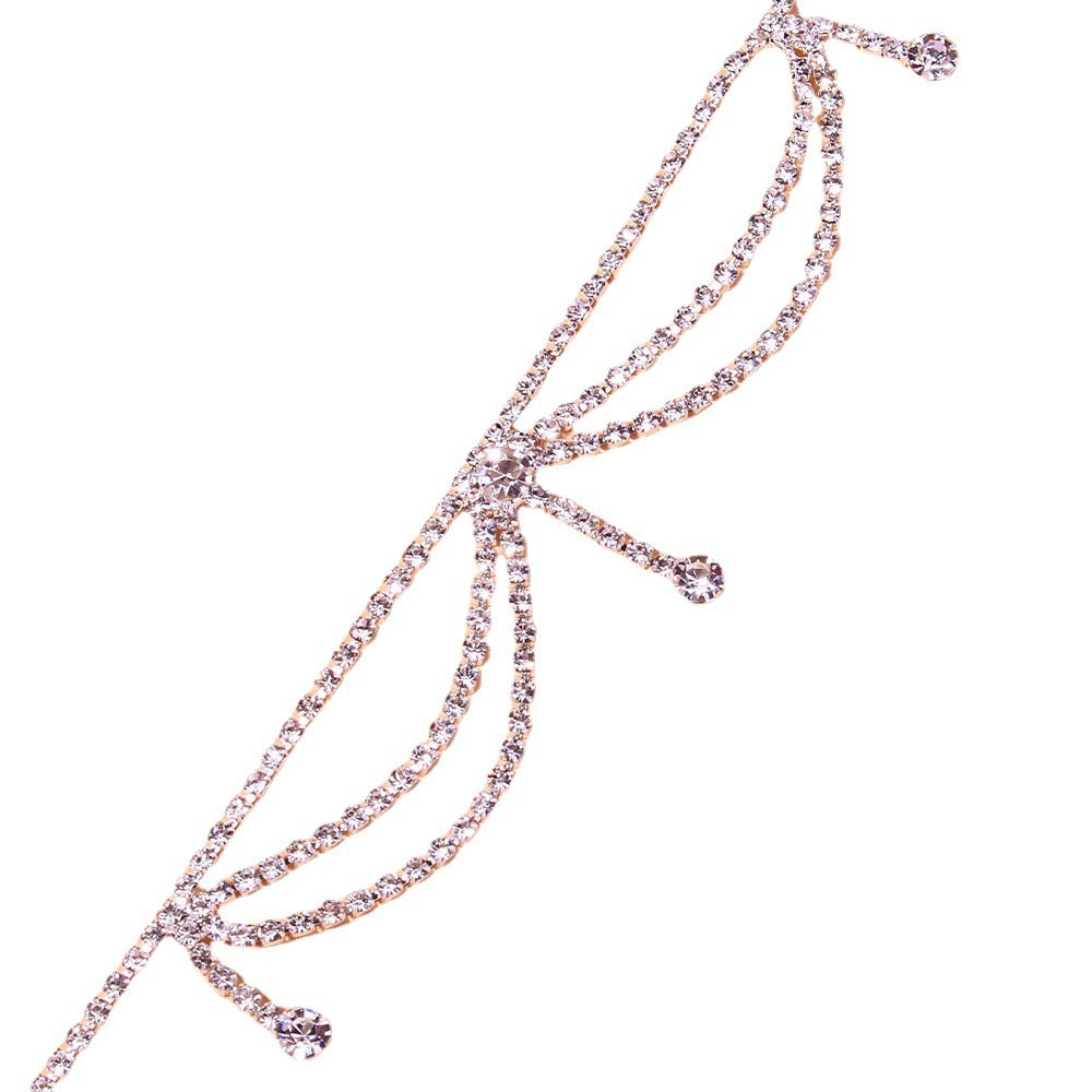 Bracelet de cheville multicouche strass style INS européen et américain