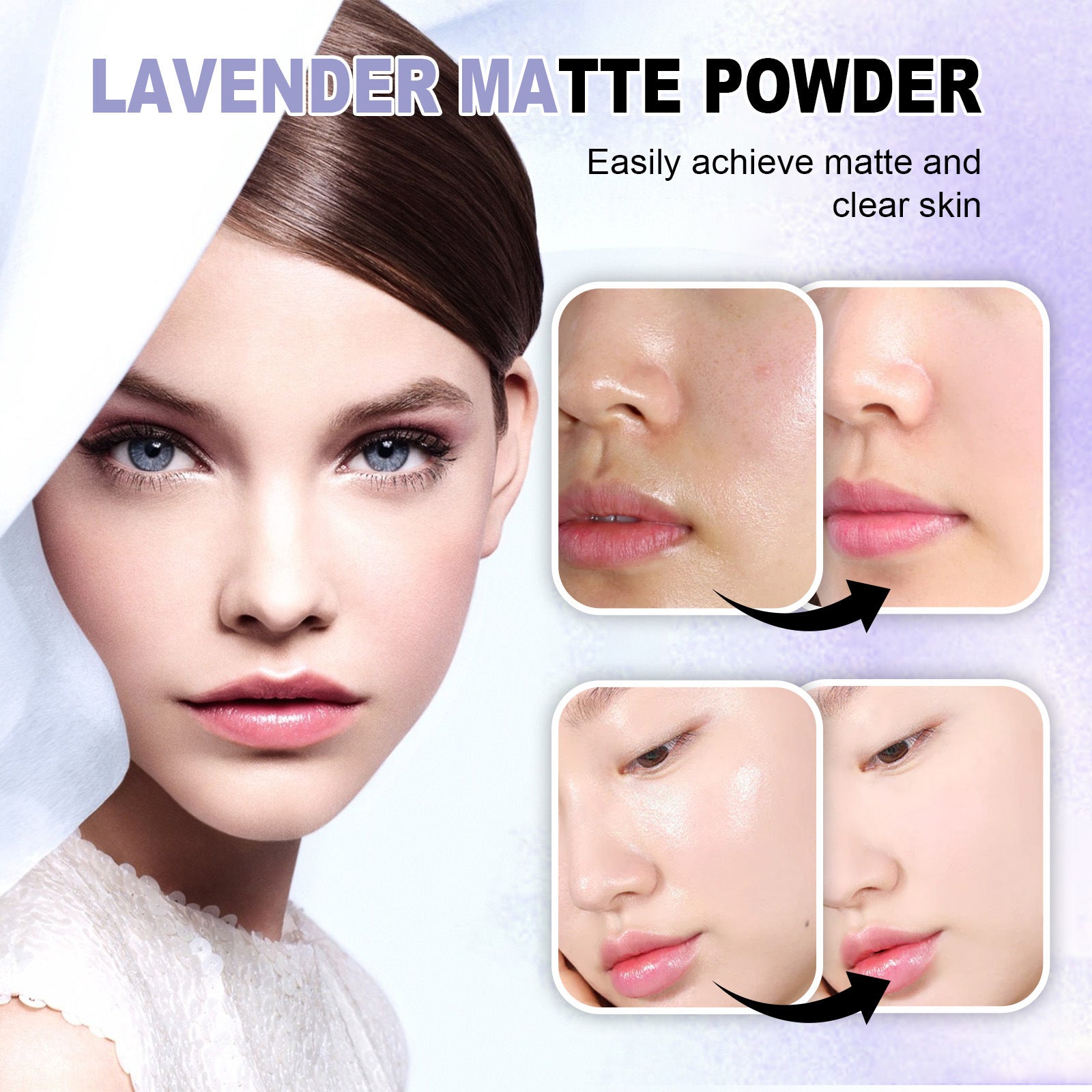 Poudre Matifiante Lavande Fini Mat Léger et Tenue Facile