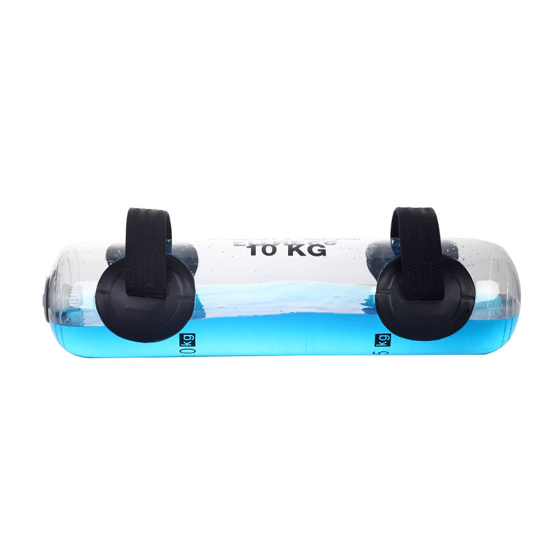 Haltère d'eau de fitness cylindrique transparent porteur - Équipement d'entraînement de fitness et d'haltérophilie