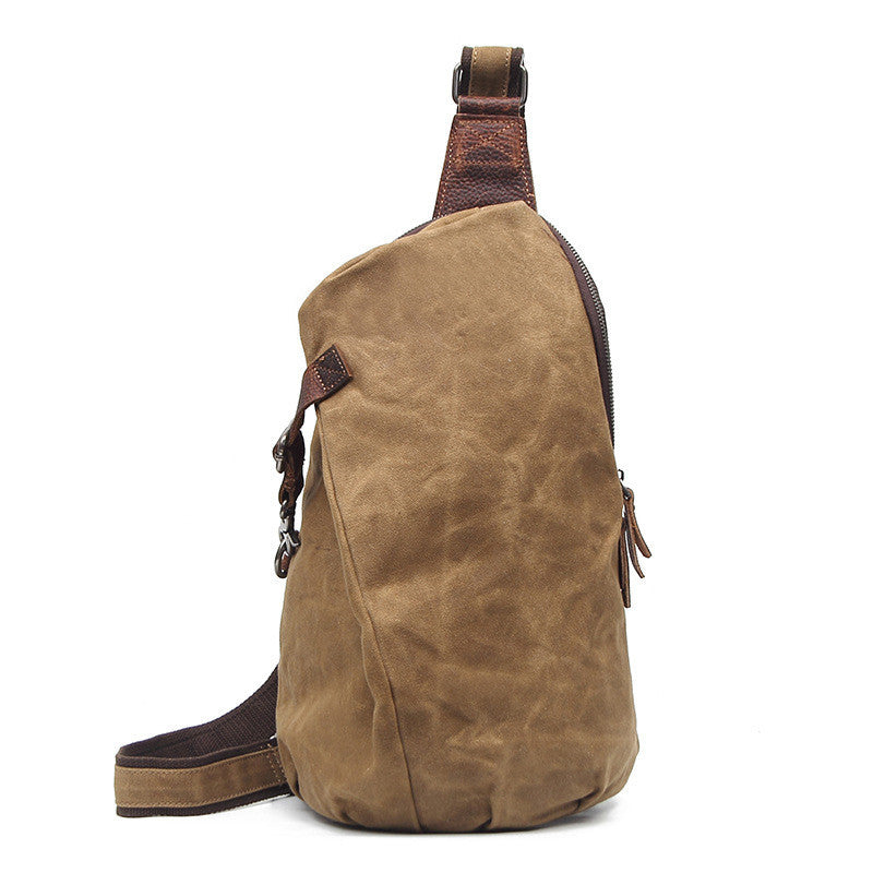Sac de poitrine rétro Sac à bandoulière Hommes Sac en toile