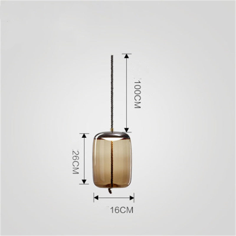 Modern Minimalist Living Room Bar Creative Single Head Glass Chandelier