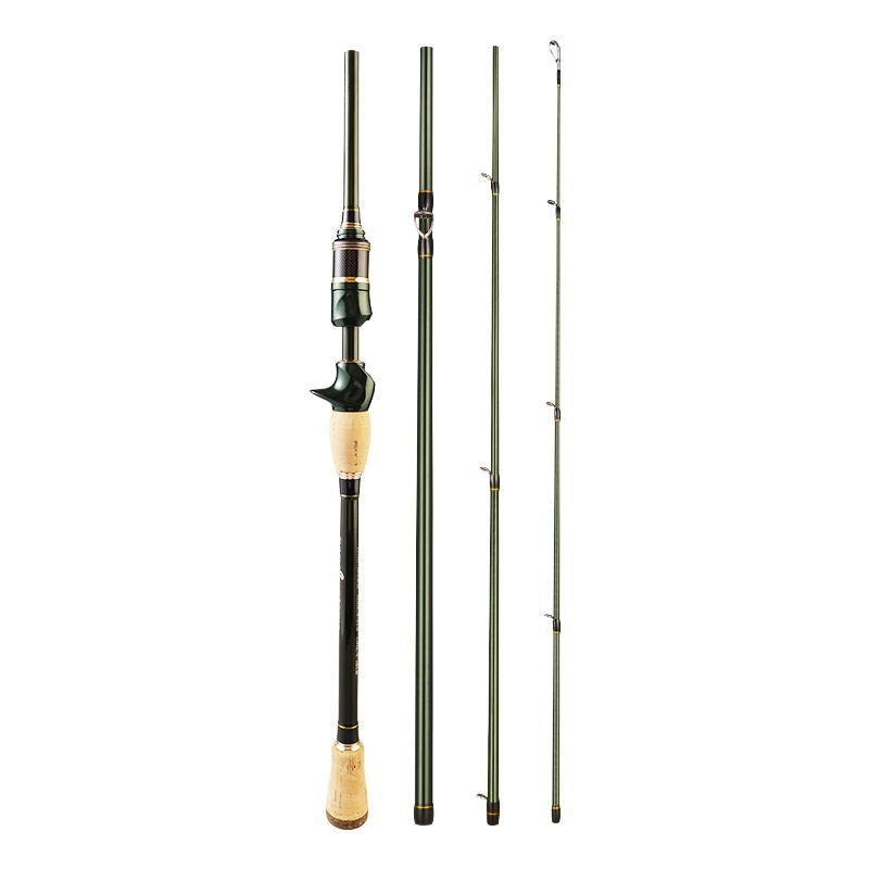 Carbon Spinning Rod With Pistol Grip Portable Sectioned Fishing
