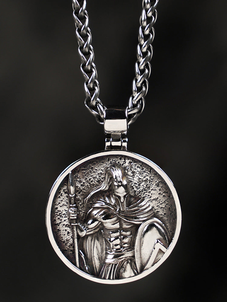 Men's Titanium Steel Warrior Necklace Pendant