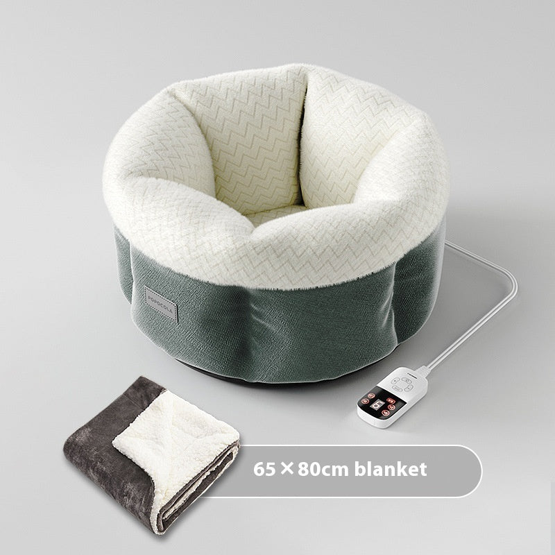 Niche pour chien ou chat chauffante électrique intelligente, chaude et fermée pour l'hiver