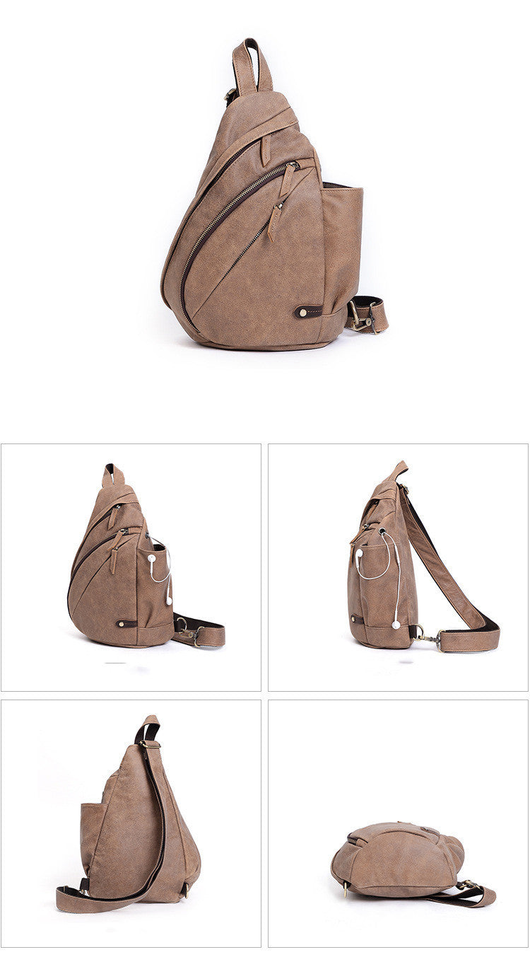 Men's Chest Bag Casual Fashion One-shoulder Men's Bag Riding Crossbody Large Capacity Retro