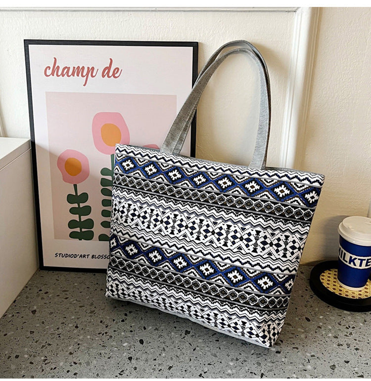 Canvas Large Capacity Ladies Print Tote Bag