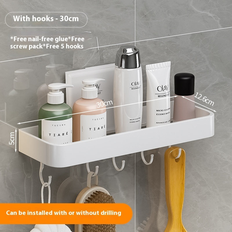 White Punch-free Bathroom Rack Wall-mounted