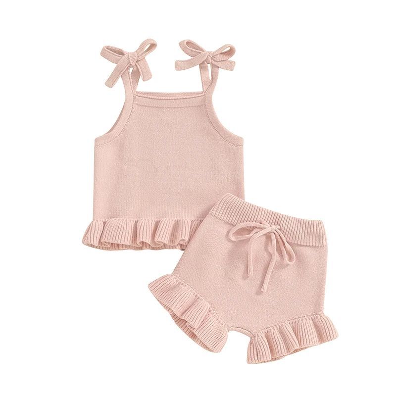 Ensemble de vêtements short tricoté pour bébé fille