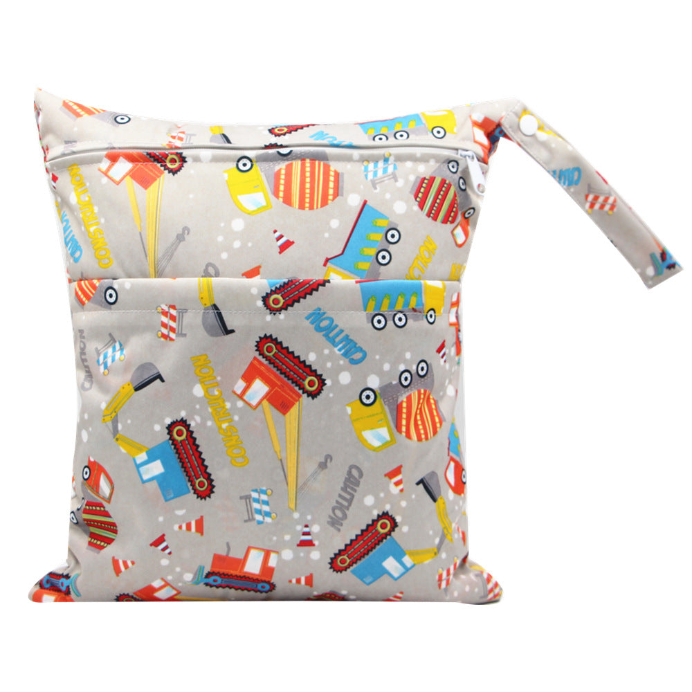 Diaper Bag 30 36cm Baby Double Zipper Printing Waterproof Diaper Bag
