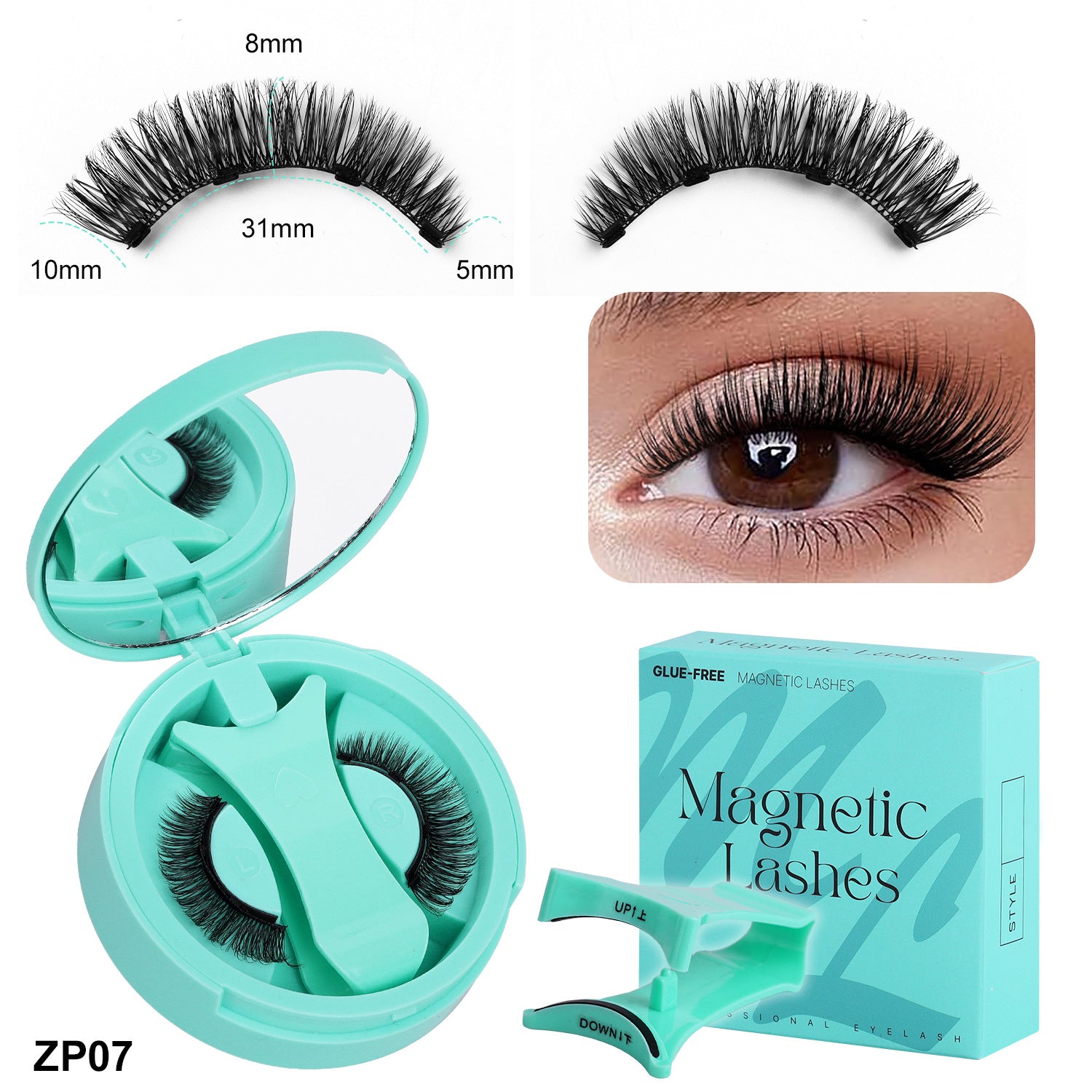 European And American Thick Hard Stem Magnetic False Eyelashes Suit