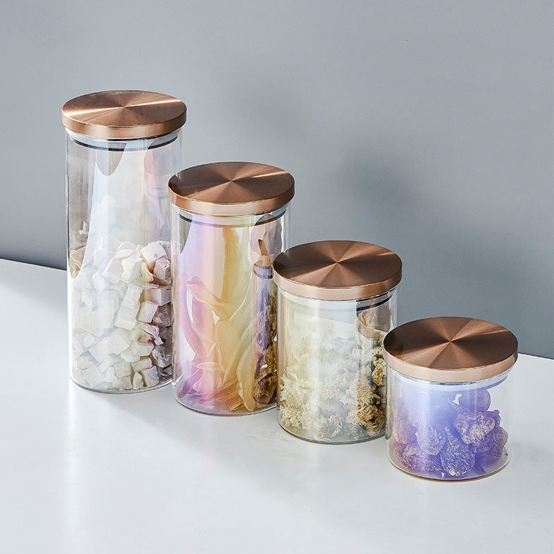 Glass Large Airtight Jar With Lid Moisture-proof Storage Tank Sugar Bowl Tea Can Grain Storage Tank