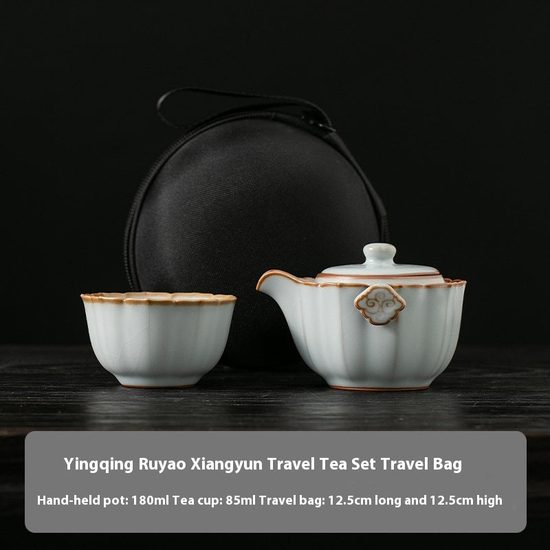 Ru Kiln Convenient Tea Cup Set One Pot One Cup Single Personal Tea Set