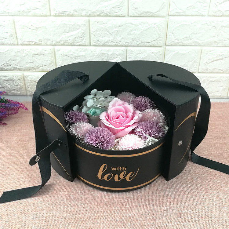 Coffret cadeau Saint-Valentin Boîte cadeau ronde en papier à ouverture latérale Pour ranger
