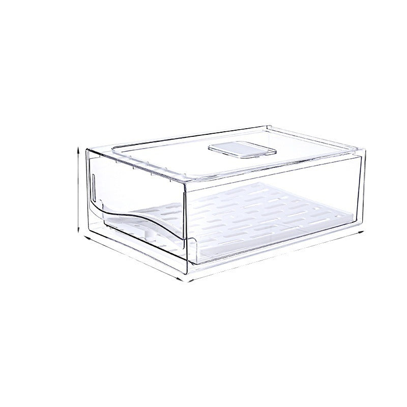 Boîte de rangement pour réfrigérateur de cuisine avec tiroir et bac à légumes