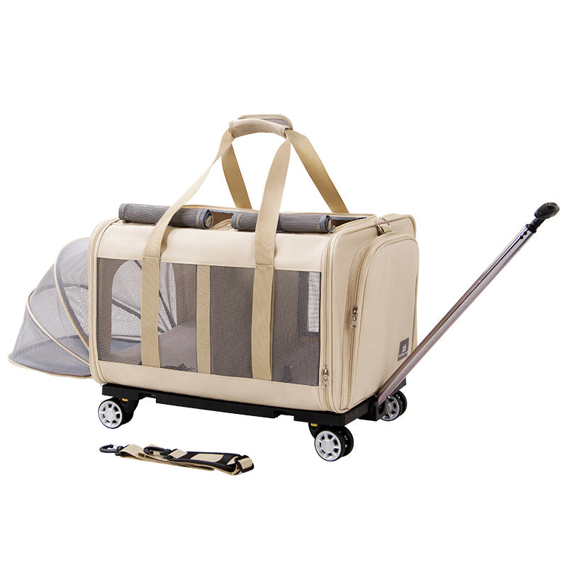 Grand sac de transport à roulettes pour chat