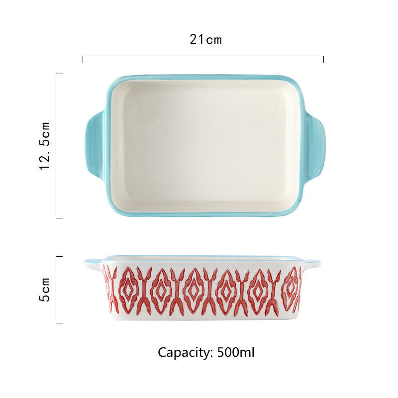 Rectangular Plate And Binaural Baking Bowl