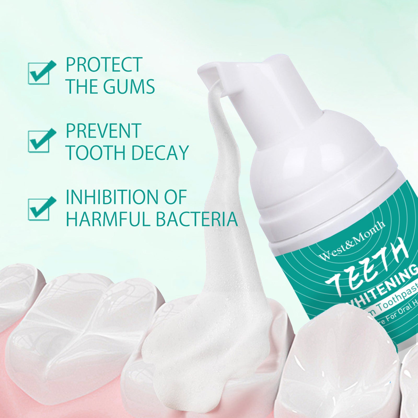 Dentifrice blanchissant, antitartre, nettoie les taches dentaires, soin des gencives