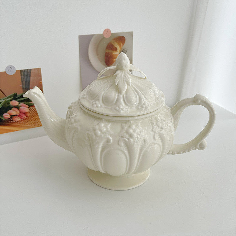 Luxurious And Exquisite Retro Embossed Ceramic Afternoon Tea Cup