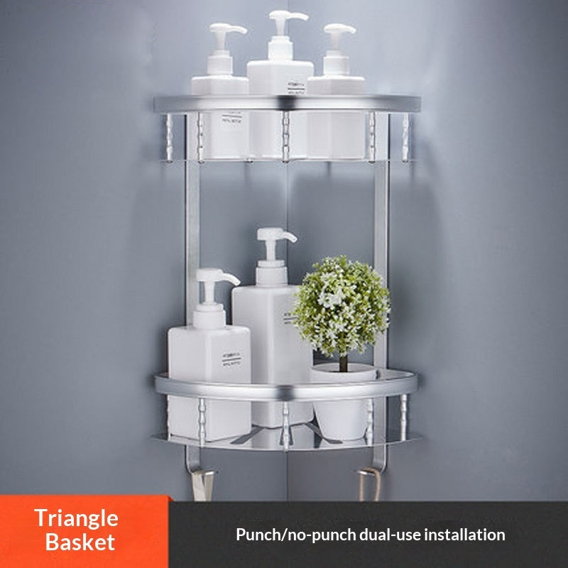 Porte-serviettes de bain en aluminium spatial, étagère de rangement de salle de bain, ensemble de 6 pièces
