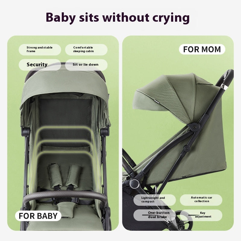 Sitting And Lying Lightweight Folding Small Umbrella Car Baby Carriage