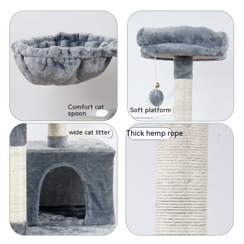 Jouet pour Chat en Bois à Plates-formes Multi-niveaux pour Sauter Chanfreiné