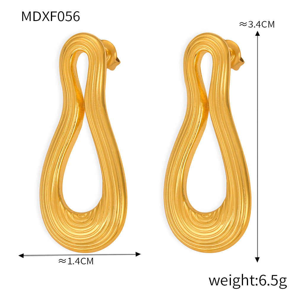 Women's Fashion Multi-layer Line Texture Earrings