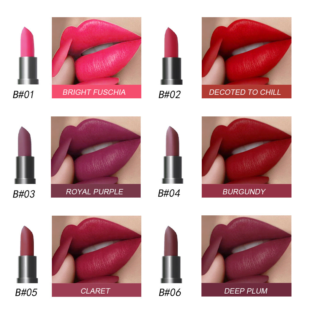 Lot de 6 rouges à lèvres mats pour la Saint-Valentin (style européen et américain)
