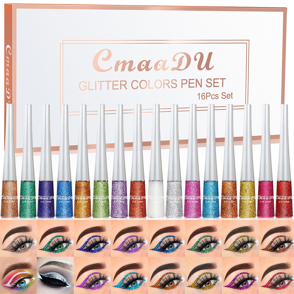 Ensemble d'eye-liners liquides pailletés et créatifs de mode