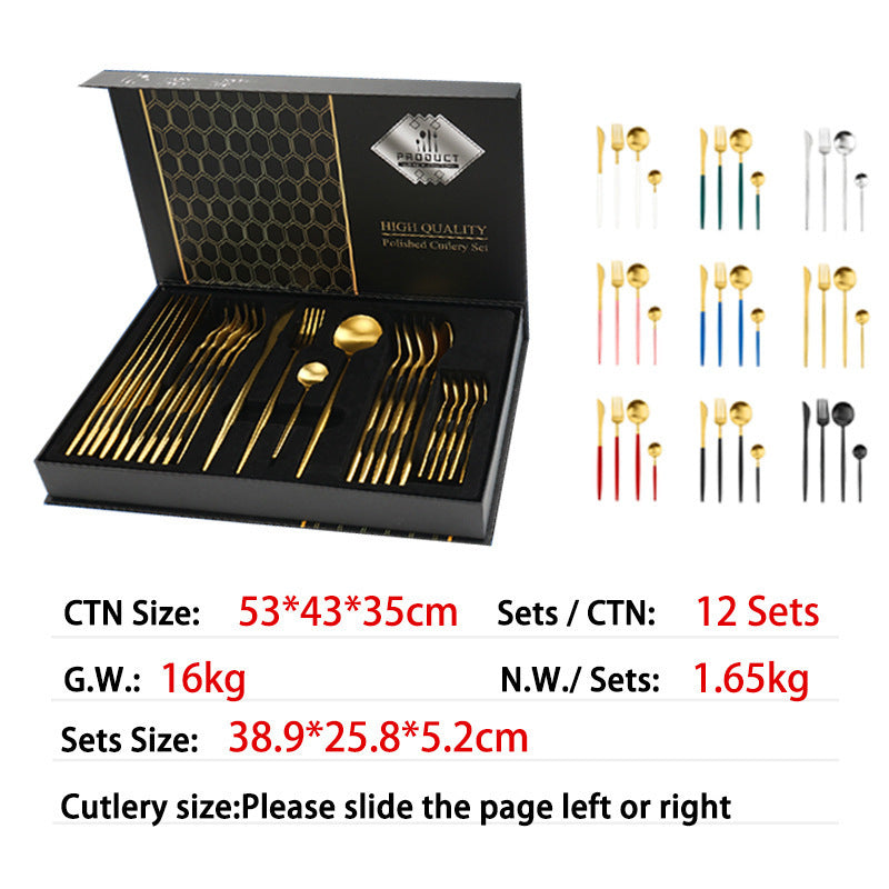 24-piece Set Of Stainless Steel Portuguese Western Cutlery