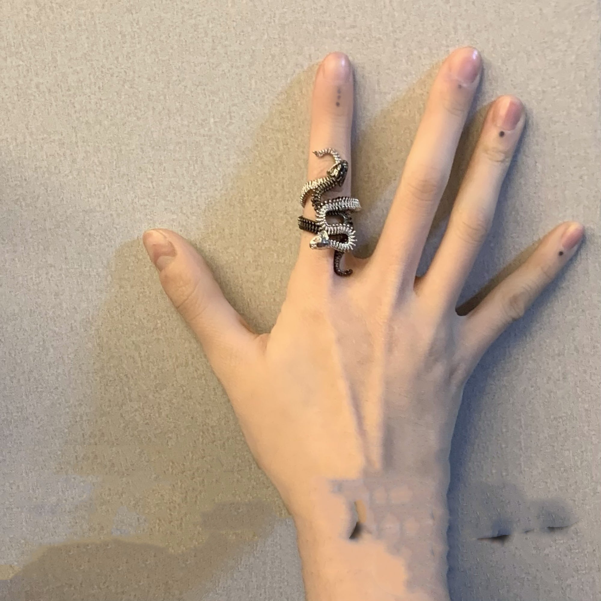 New Snake Bone Ring Goth Punk Set