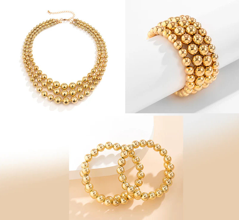 Punk Exaggerated Big Round Bead Necklace For Women