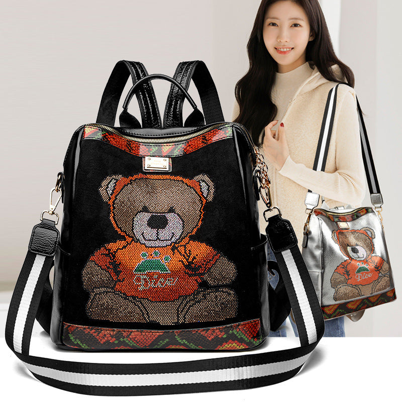 Sac à dos en strass pour femme, sac à dos grande capacité avec personnalité