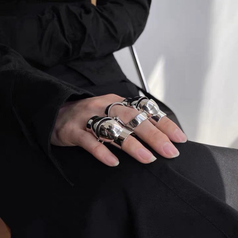 Simple Movable Couple Metal Armor Ring