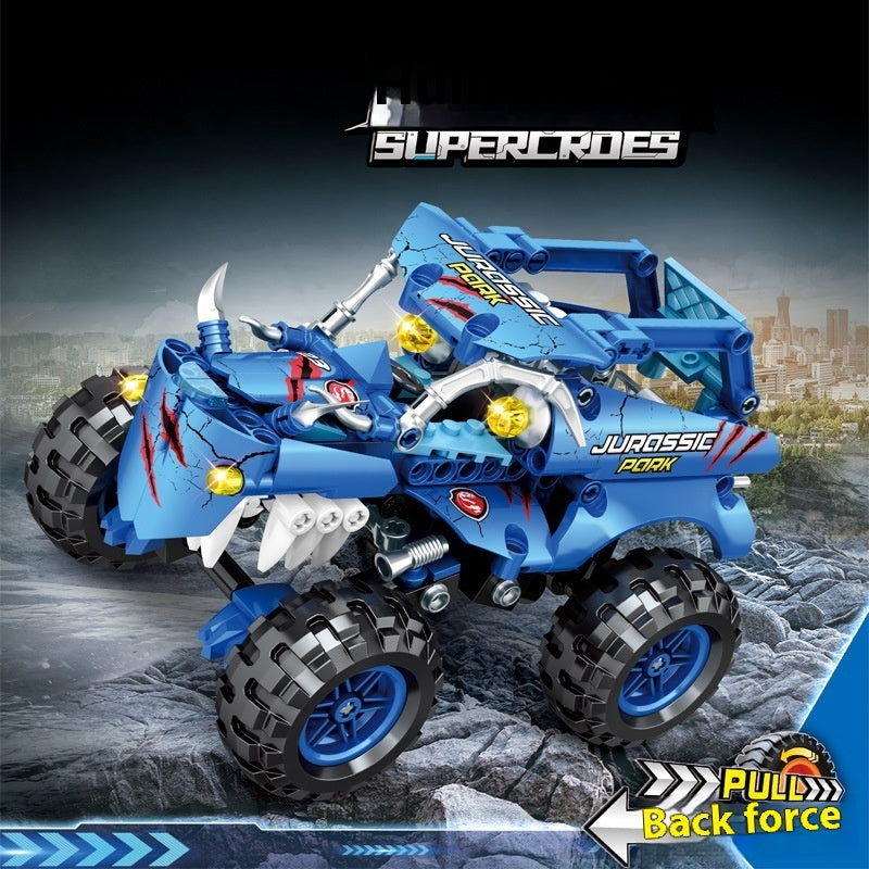 Small Particle Dinosaur Off-road Vehicle Assembled Toy