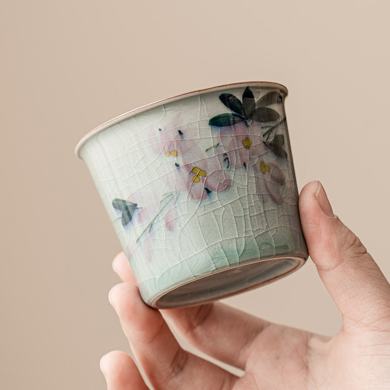 Hand Drawn Magnolia Large Tea Cup