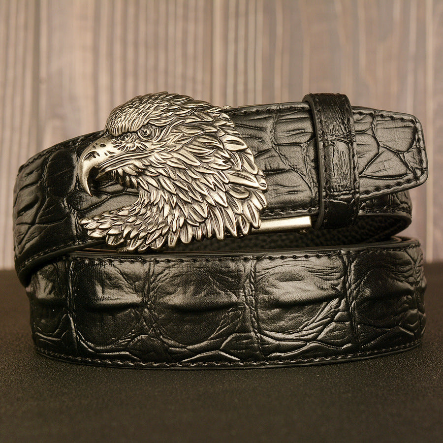 Ceinture en cuir double pour homme avec boucle automatique
