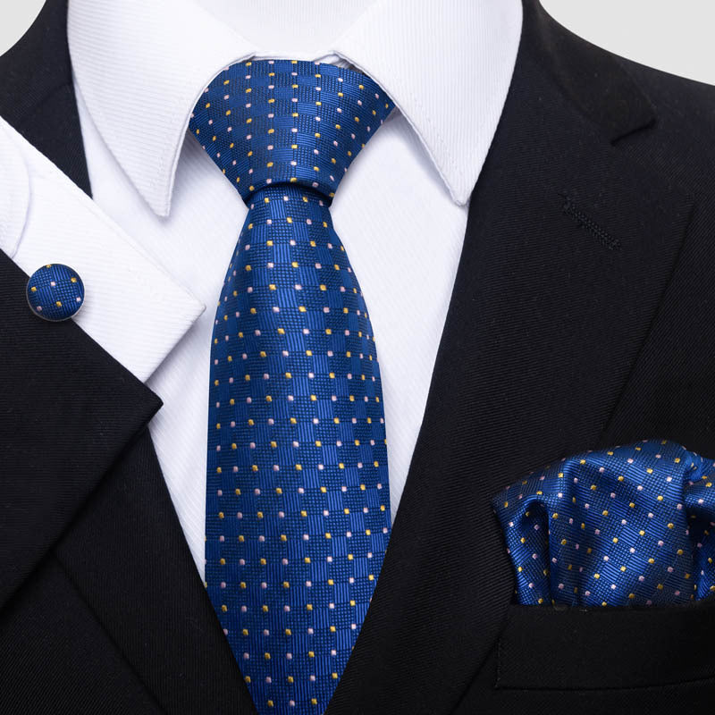 Ensemble cravate, pochette et boutons de manchette élégant pour hommes