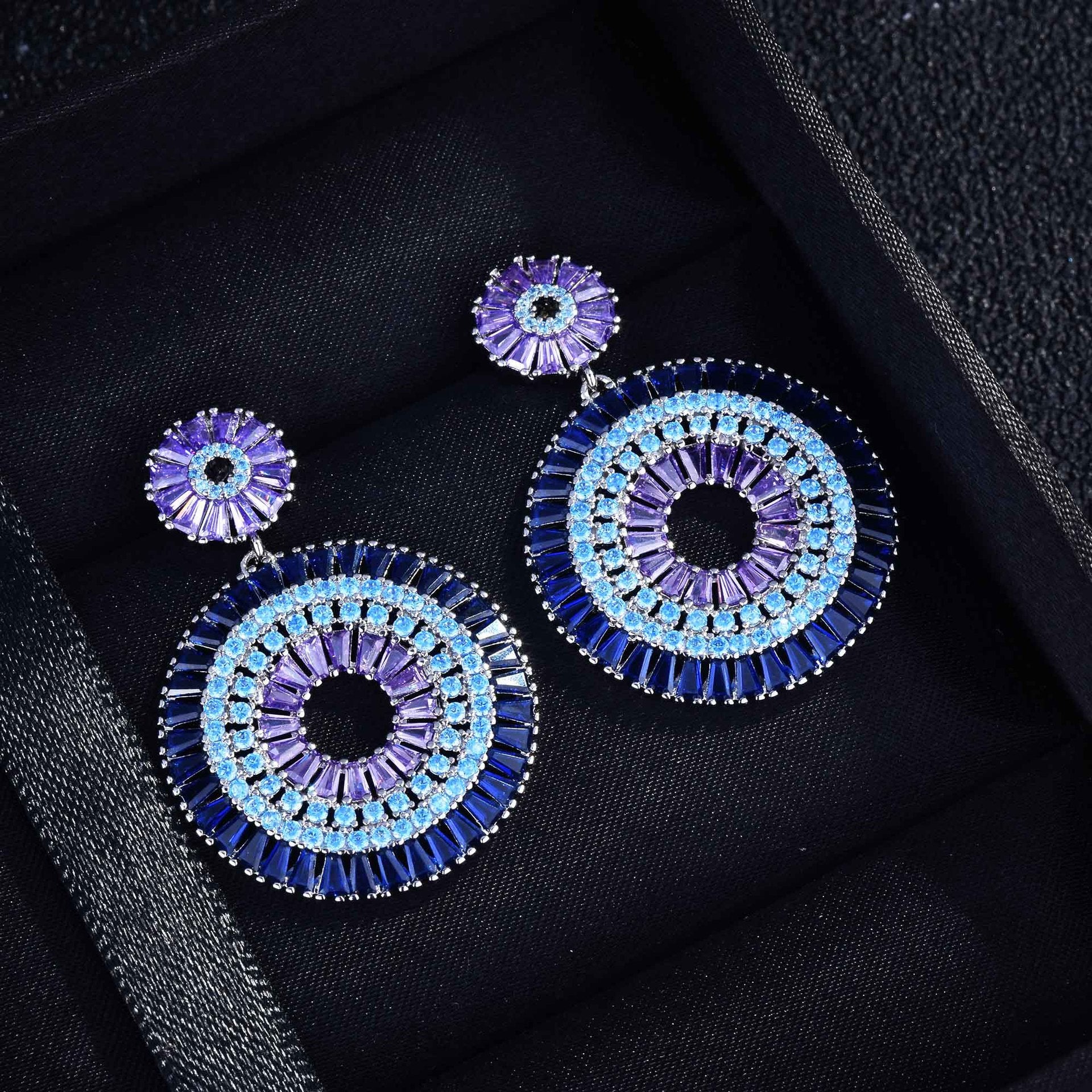 Heavy Industry Disc Color Exaggerated Temperament Earrings