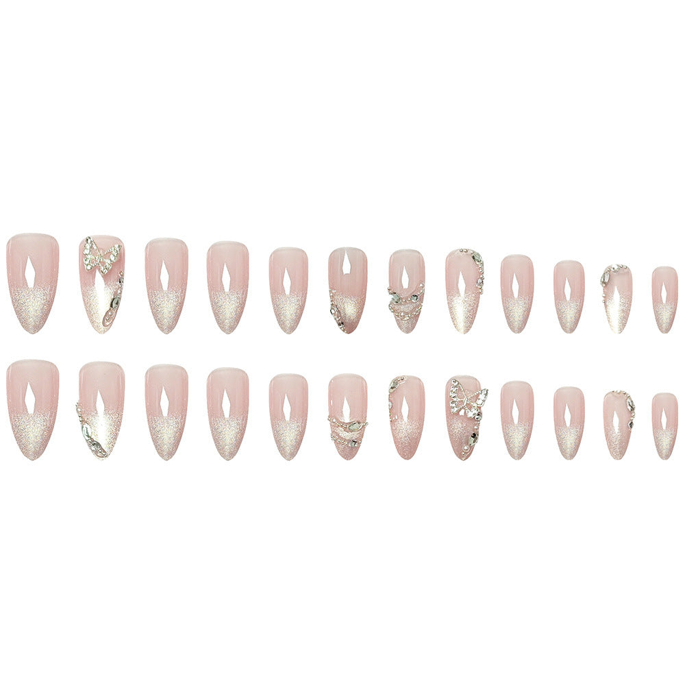 Autocollant d'ongle papillon pour fille branchée, œil de chat, diamant, armure