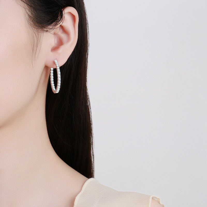 Boucles d'oreilles tendance en argent sterling pour femme