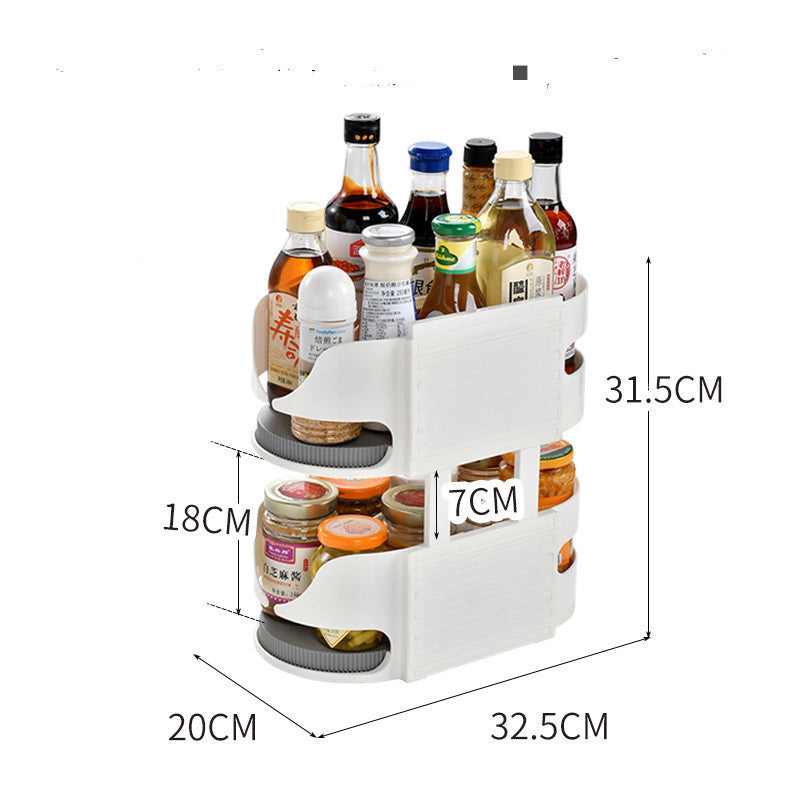 Kitchen Multifunctional Rotary Seasoning Rack Corner Storage