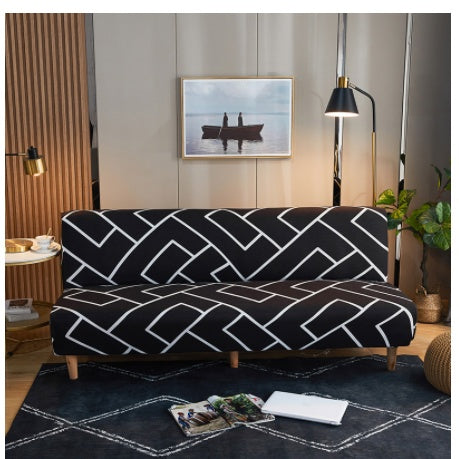 Housse de canapé-lit pliable sans accoudoirs extensible tout compris