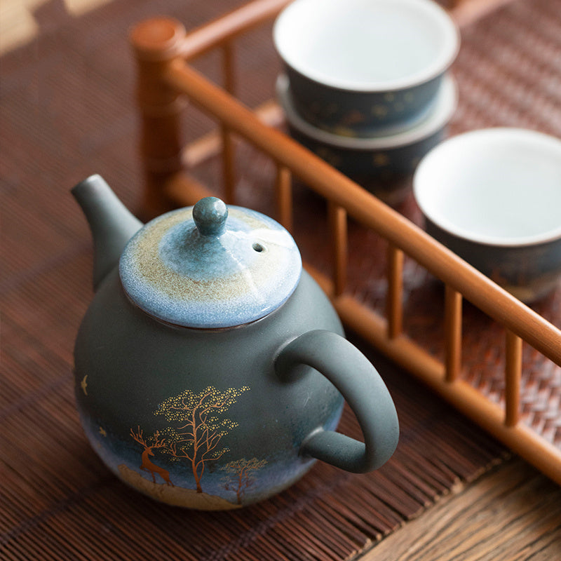 Théière en céramique, service à thé Kung Fu domestique à pot unique
